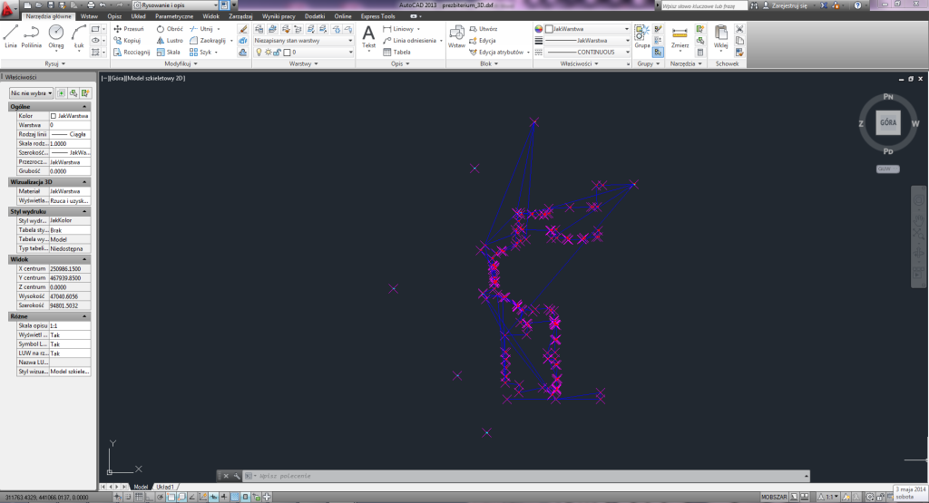 Pomiar wielostanowiskowy za pomocą 3D Disto i punkty łączne w pliku CAD